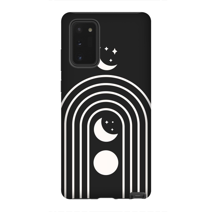 Galaxy Note 20 StrongFit Black Moon Phase Rainbow by ArtPrInk