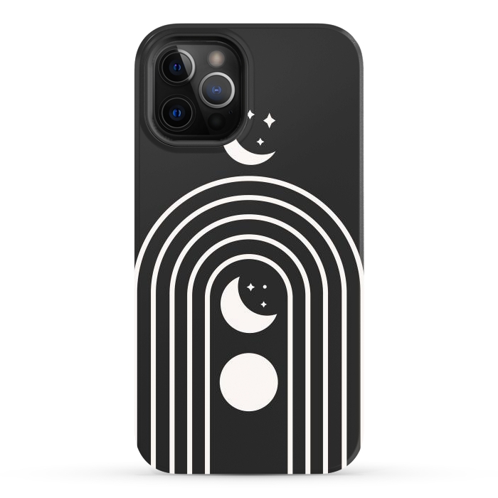 iPhone 12 Pro Max StrongFit Black Moon Phase Rainbow by ArtPrInk