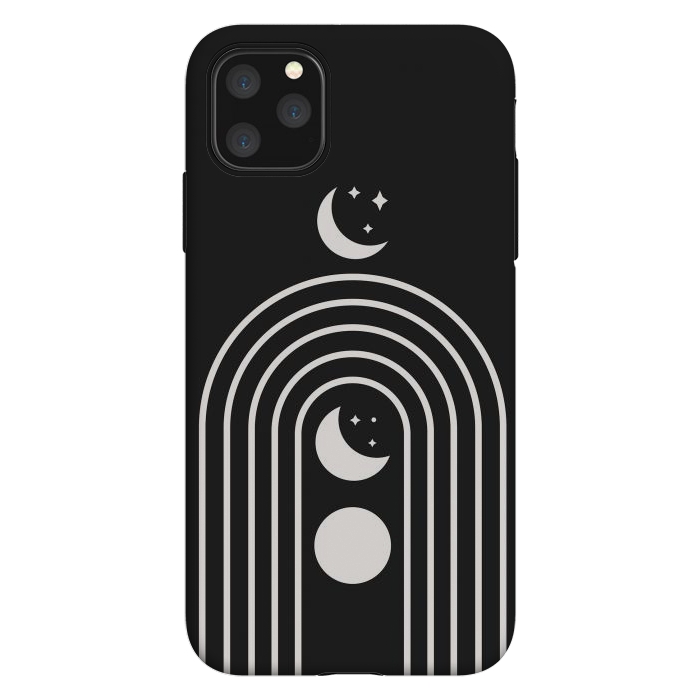 iPhone 11 Pro Max StrongFit Black Moon Phase Rainbow by ArtPrInk