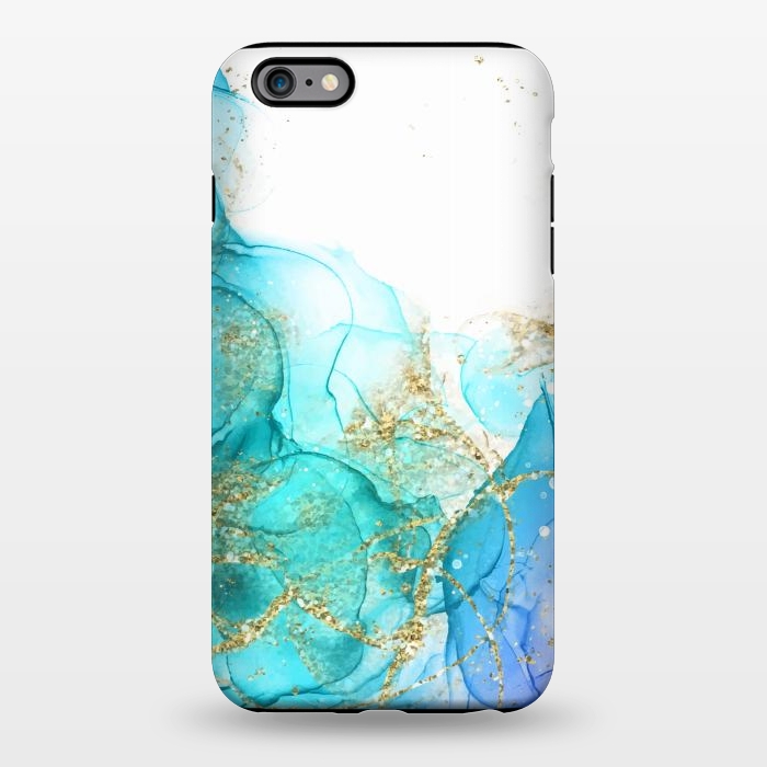 iPhone 6/6s plus StrongFit Alcoho ink Painting With Gold Fake Glitter Elements by ArtsCase