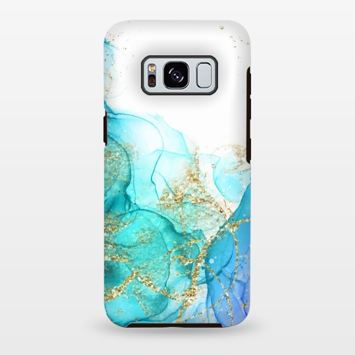 Galaxy S8 plus StrongFit Alcoho ink Painting With Gold Fake Glitter Elements by ArtsCase