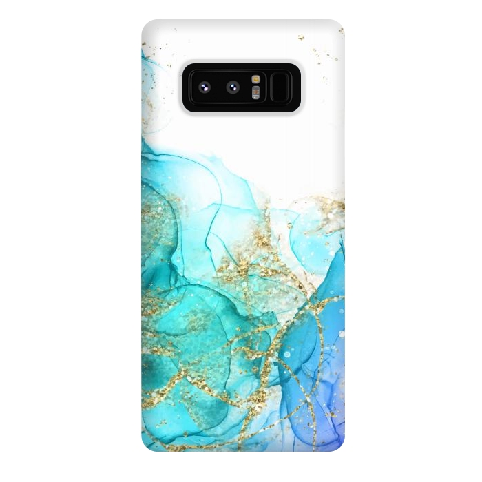 Galaxy Note 8 StrongFit Alcoho ink Painting With Gold Fake Glitter Elements by ArtsCase
