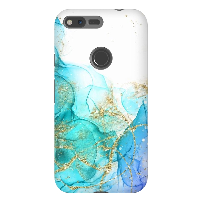 Pixel XL StrongFit Alcoho ink Painting With Gold Fake Glitter Elements by ArtsCase