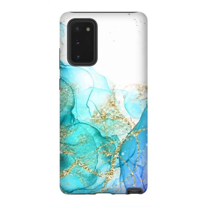 Galaxy Note 20 StrongFit Alcoho ink Painting With Gold Fake Glitter Elements by ArtsCase