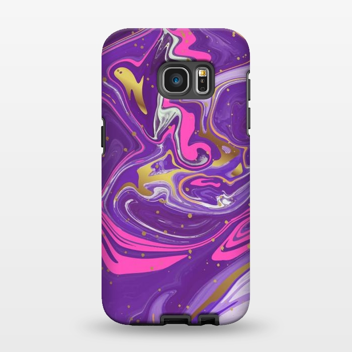 Galaxy S7 EDGE StrongFit Liquid Marble Purple COLORS by ArtsCase