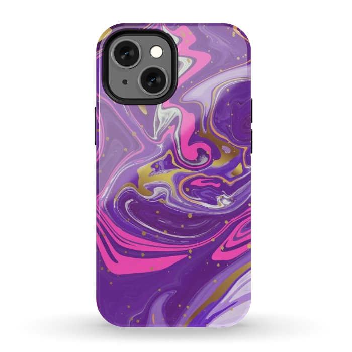iPhone 12 mini StrongFit Liquid Marble Purple COLORS by ArtsCase