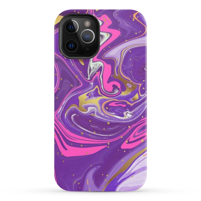 iPhone 12 Pro StrongFit Liquid Marble Purple COLORS by ArtsCase