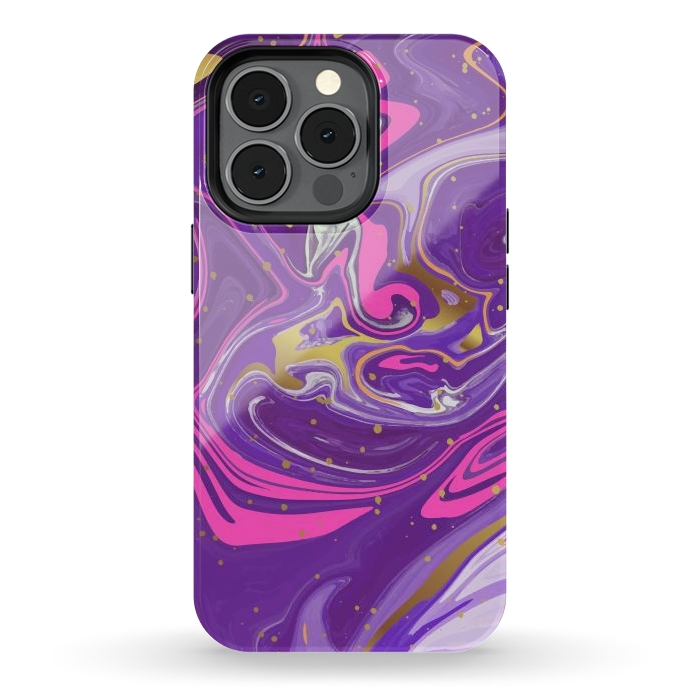 iPhone 13 pro StrongFit Liquid Marble Purple COLORS by ArtsCase