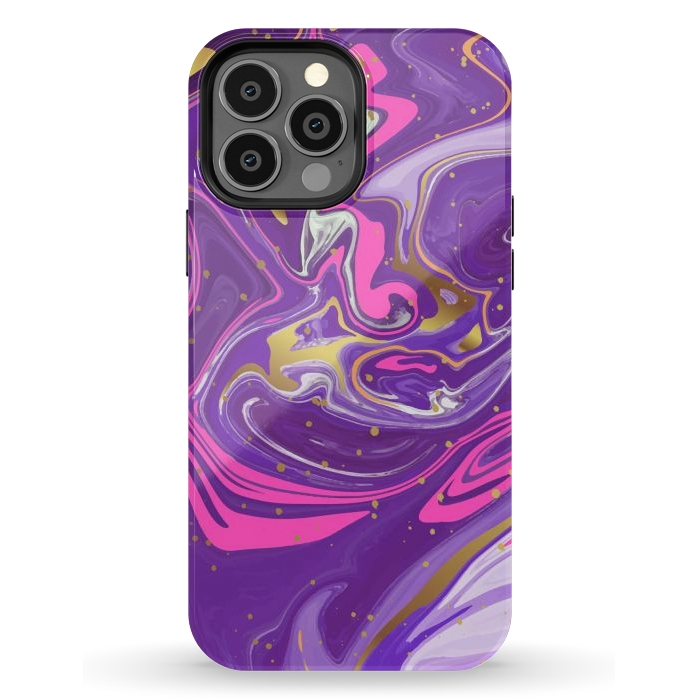 iPhone 13 Pro Max StrongFit Liquid Marble Purple COLORS by ArtsCase