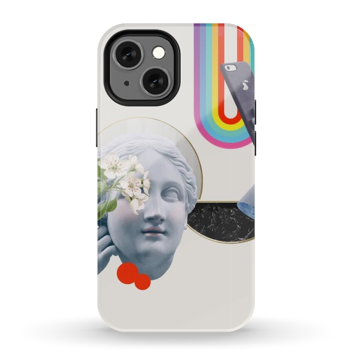 iPhone 13 mini StrongFit Greek Goddess Rainbow Selfie by Pear iPhone by Uma Prabhakar Gokhale