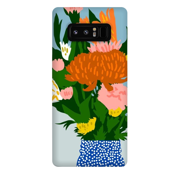 Galaxy Note 8 StrongFit Potted Happiness | Flower Pot Botanical Floral Still Life | Eclectic Plants Modern Bohemian Décor by Uma Prabhakar Gokhale
