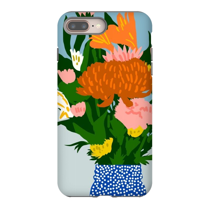 iPhone 8 plus StrongFit Potted Happiness | Flower Pot Botanical Floral Still Life | Eclectic Plants Modern Bohemian Décor by Uma Prabhakar Gokhale