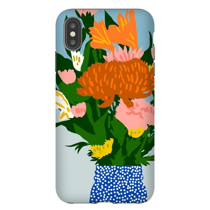 iPhone Xs Max StrongFit Potted Happiness | Flower Pot Botanical Floral Still Life | Eclectic Plants Modern Bohemian Décor by Uma Prabhakar Gokhale