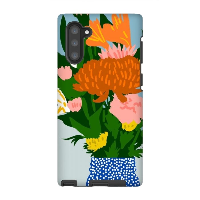 Galaxy Note 10 StrongFit Potted Happiness | Flower Pot Botanical Floral Still Life | Eclectic Plants Modern Bohemian Décor by Uma Prabhakar Gokhale