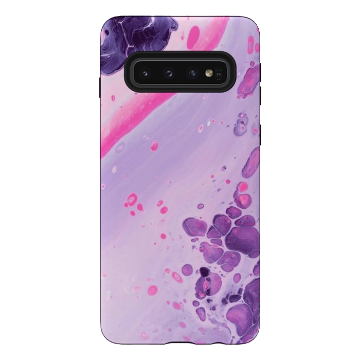 Galaxy S10 StrongFit Pink and Purple Waves by ArtsCase