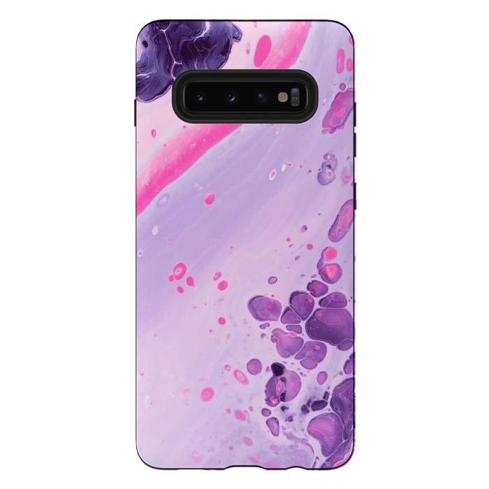 Galaxy S10 plus StrongFit Pink and Purple Waves by ArtsCase
