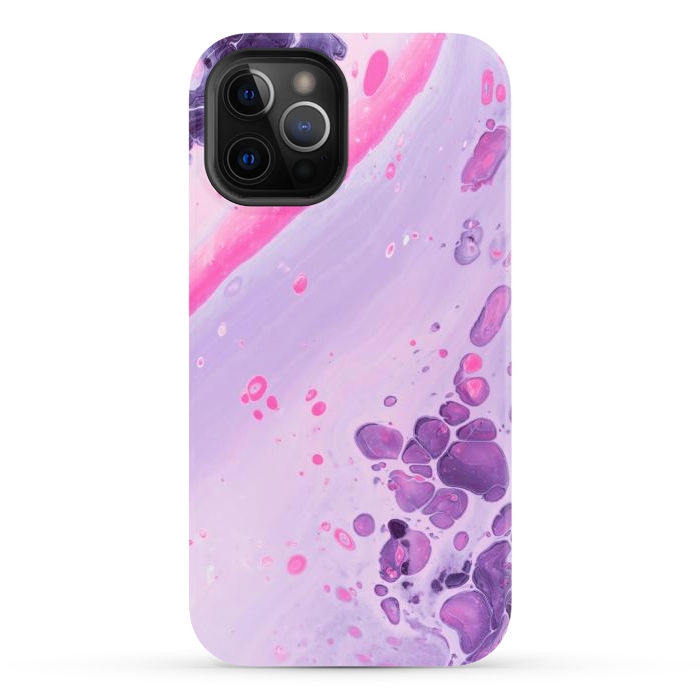 iPhone 12 Pro StrongFit Pink and Purple Waves by ArtsCase