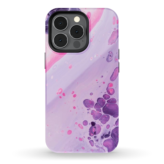iPhone 13 pro StrongFit Pink and Purple Waves by ArtsCase