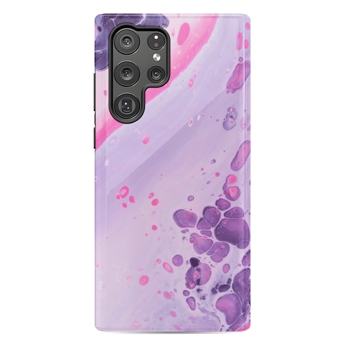 Galaxy S22 Ultra StrongFit Pink and Purple Waves by ArtsCase