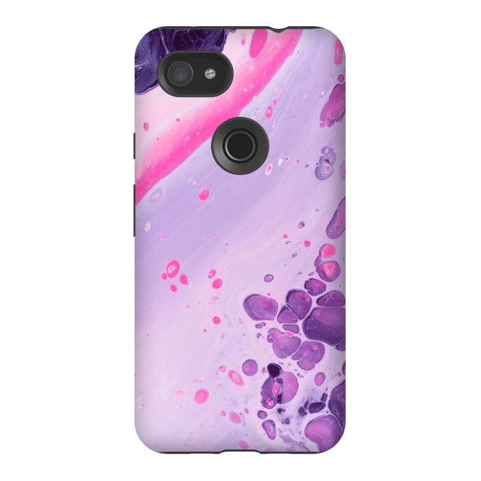 Pixel 3AXL StrongFit Pink and Purple Waves by ArtsCase