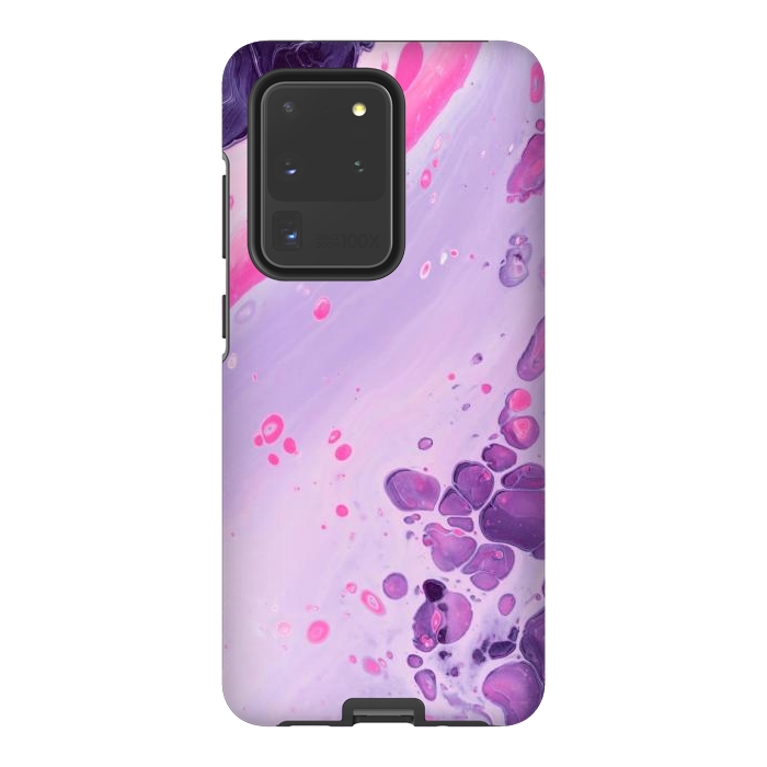 Galaxy S20 Ultra StrongFit Pink and Purple Waves by ArtsCase