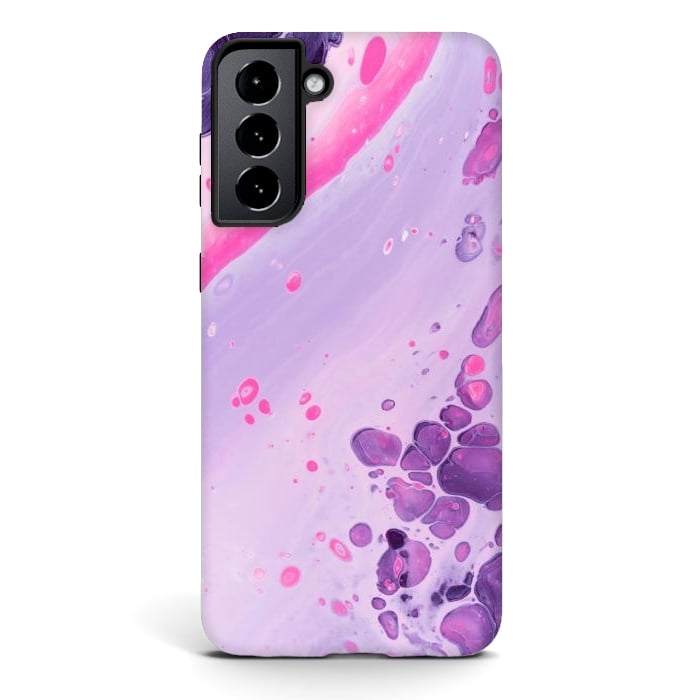 Galaxy S21 StrongFit Pink and Purple Waves by ArtsCase