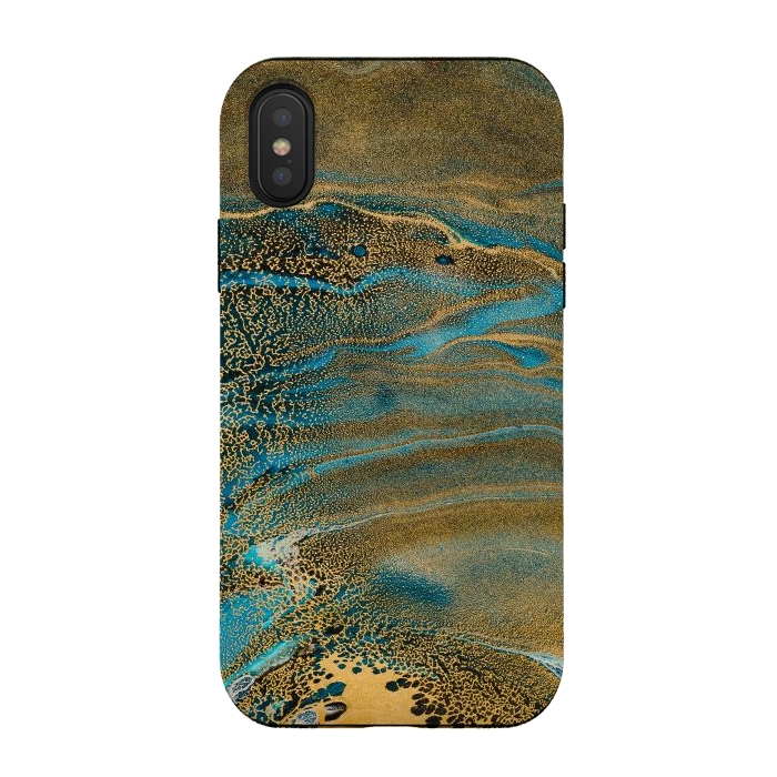 iPhone Xs / X StrongFit Aquamarine Waves by ArtsCase