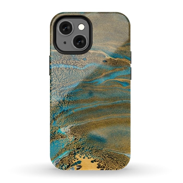iPhone 12 mini StrongFit Aquamarine Waves by ArtsCase