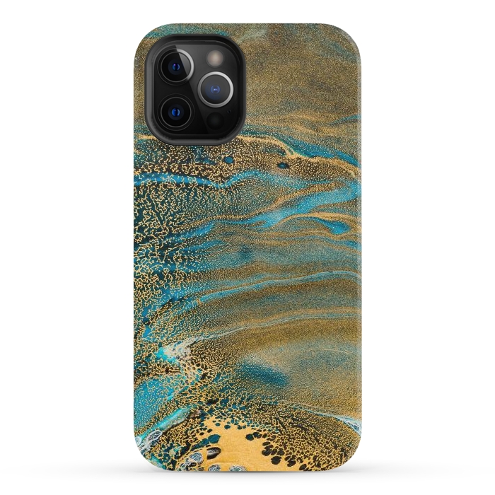 iPhone 12 Pro StrongFit Aquamarine Waves by ArtsCase
