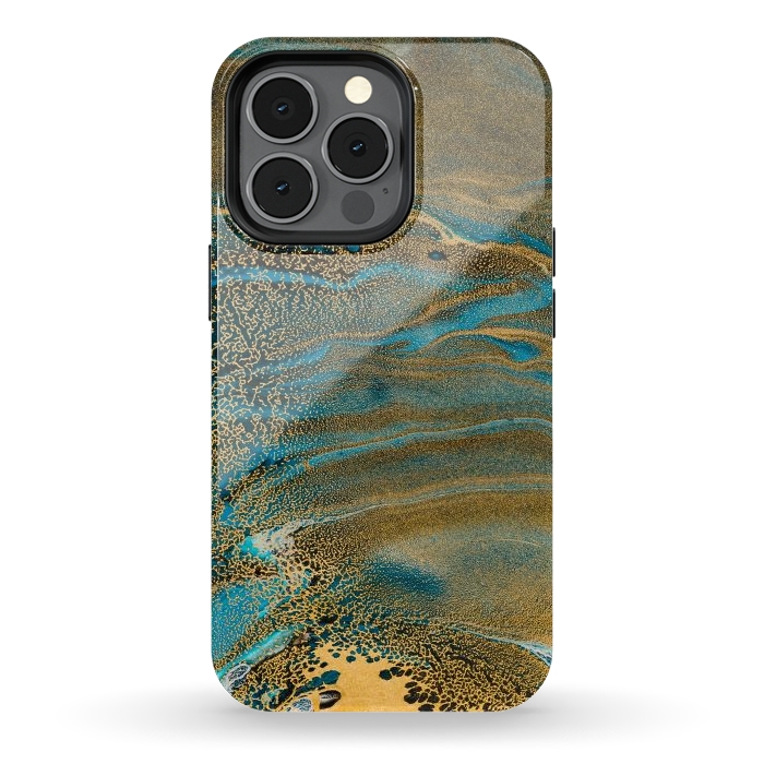 iPhone 13 pro StrongFit Aquamarine Waves by ArtsCase