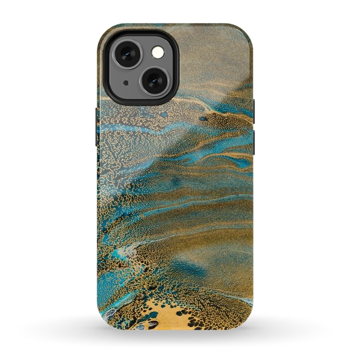 iPhone 13 mini StrongFit Aquamarine Waves by ArtsCase