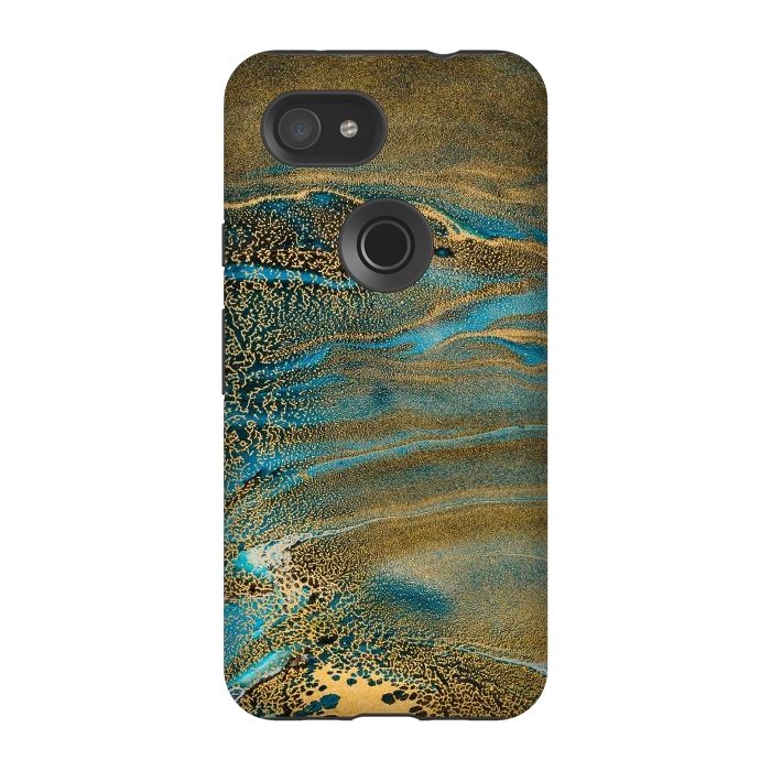 Pixel 3A StrongFit Aquamarine Waves by ArtsCase