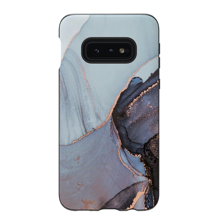 Galaxy S10e StrongFit Gray and Gold Paints by ArtsCase