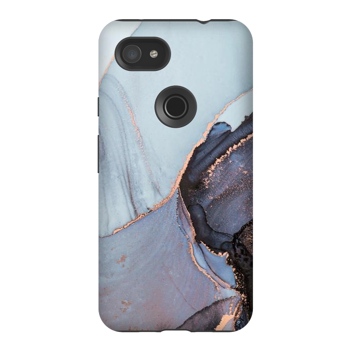 Pixel 3AXL StrongFit Gray and Gold Paints by ArtsCase