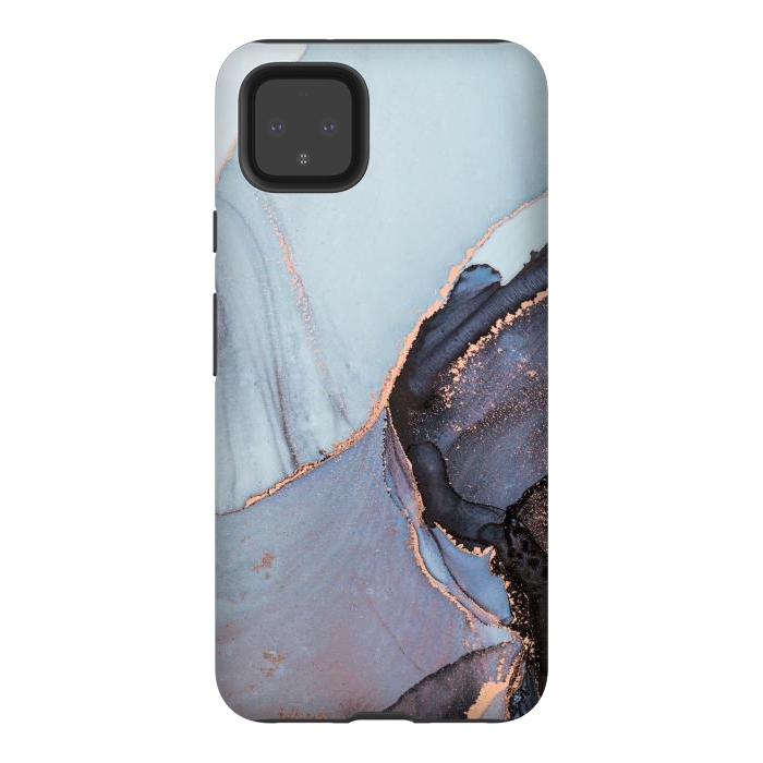 Pixel 4XL StrongFit Gray and Gold Paints by ArtsCase