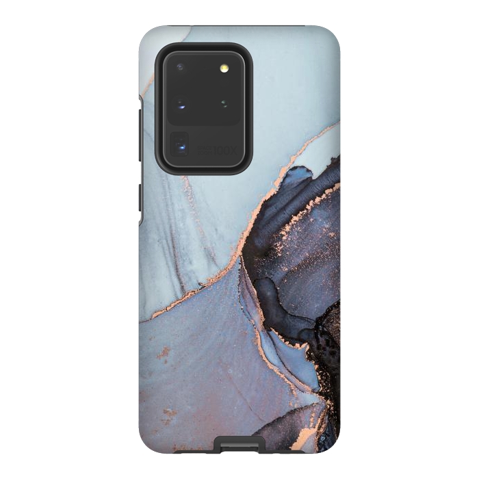Galaxy S20 Ultra StrongFit Gray and Gold Paints by ArtsCase