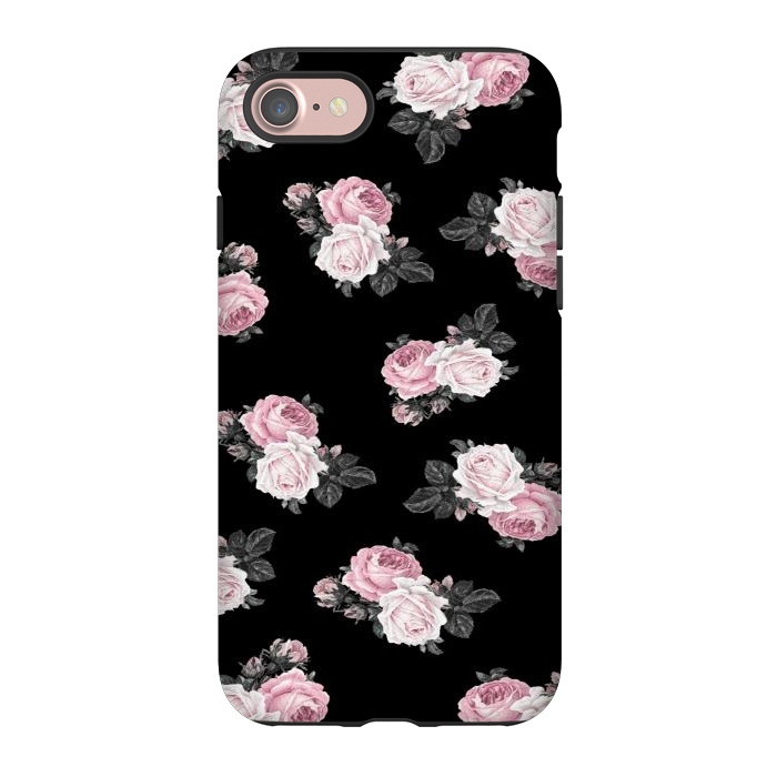 iPhone 7 StrongFit Black n floral by CAS
