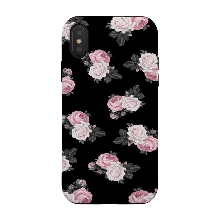 iPhone Xs / X StrongFit Black n floral by CAS