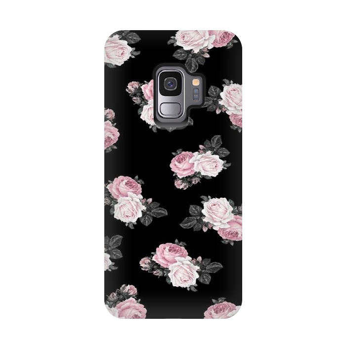 Galaxy S9 StrongFit Black n floral by CAS