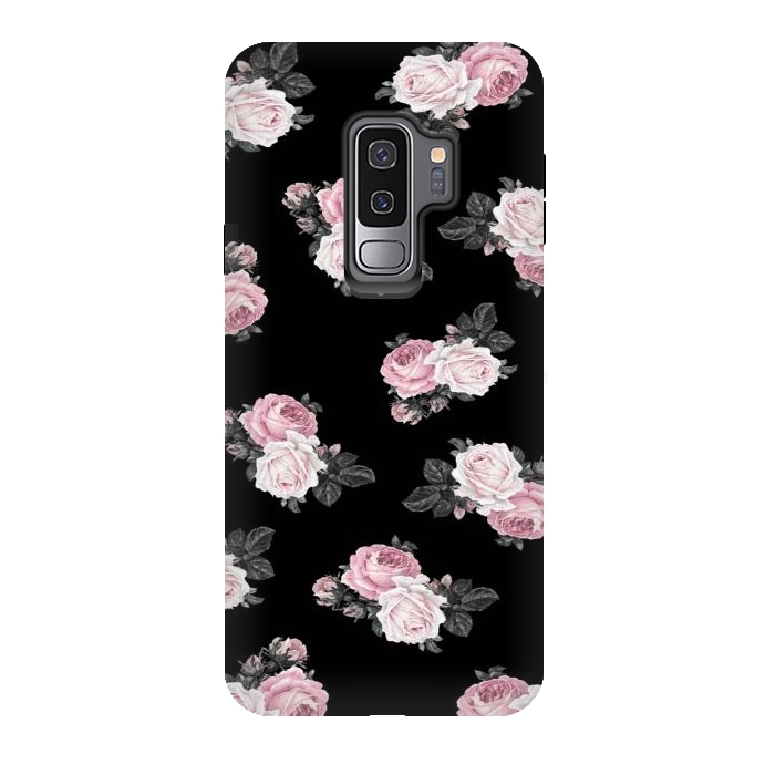 Galaxy S9 plus StrongFit Black n floral by CAS