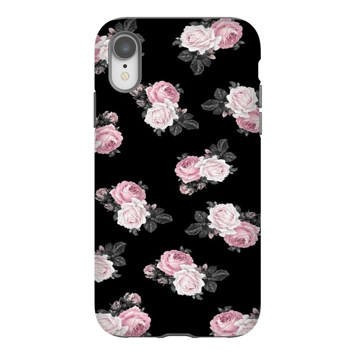 iPhone Xr StrongFit Black n floral by CAS