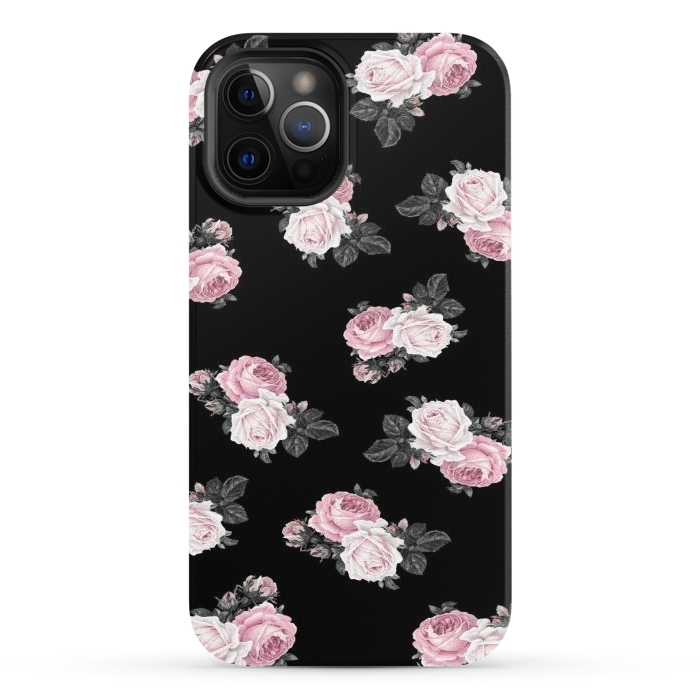 iPhone 12 Pro StrongFit Black n floral by CAS