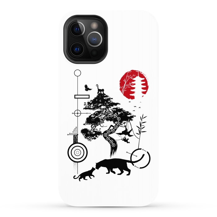 iPhone 12 Pro Max StrongFit Geometric circles feline nature by Alberto