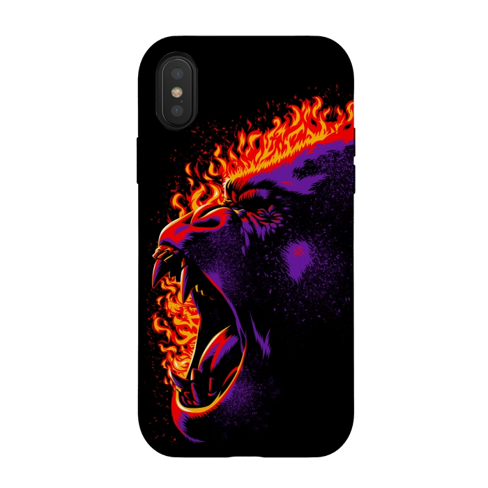 iPhone Xs / X StrongFit Gorilla on fire by Alberto