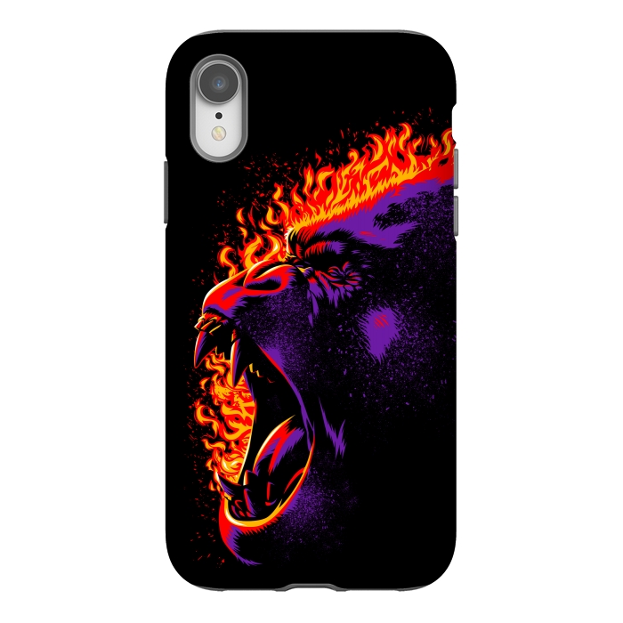 iPhone Xr StrongFit Gorilla on fire by Alberto