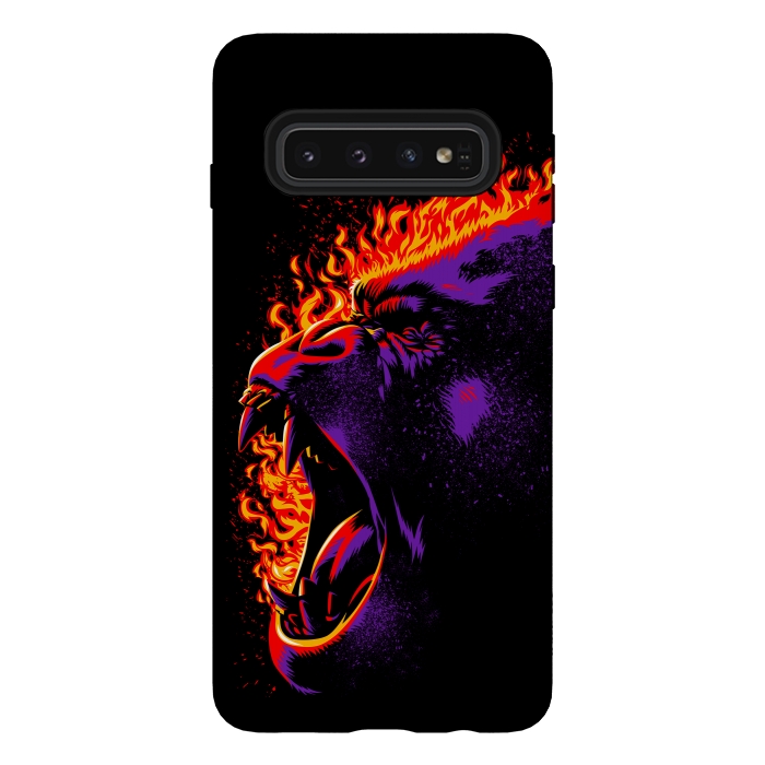 Galaxy S10 StrongFit Gorilla on fire by Alberto