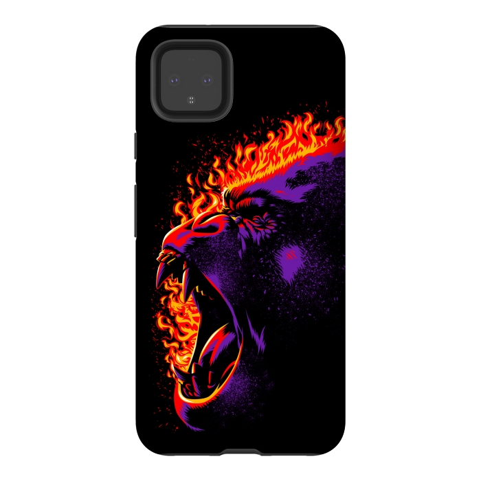 Pixel 4XL StrongFit Gorilla on fire by Alberto