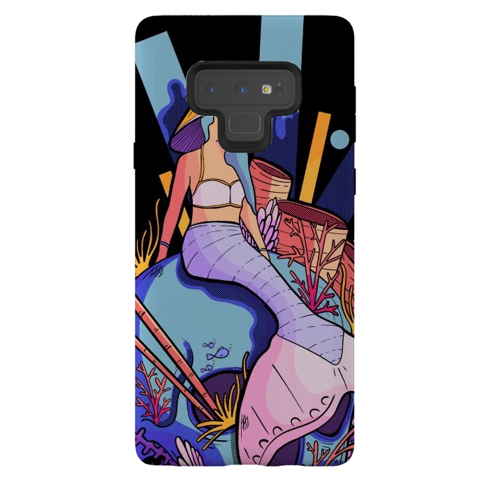 Galaxy Note 9 StrongFit The skull and the mermaid by Steve Wade (Swade)