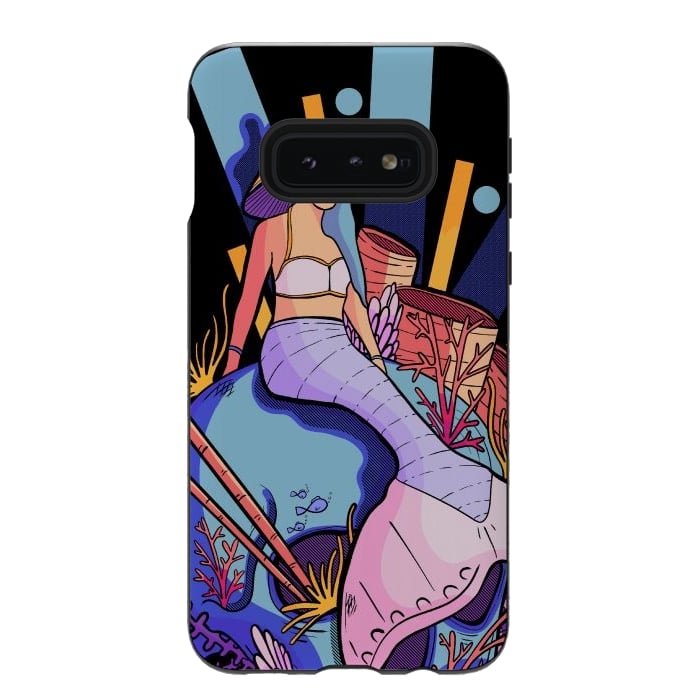 Galaxy S10e StrongFit The skull and the mermaid by Steve Wade (Swade)