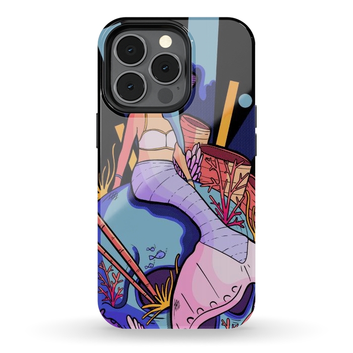 iPhone 13 pro StrongFit The skull and the mermaid por Steve Wade (Swade)